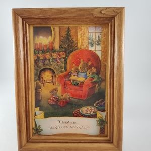 Framed Christmas Print Holiday Present Wall Art
